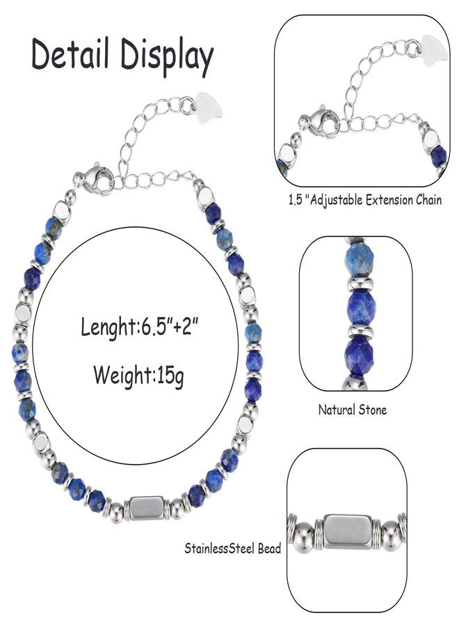 chorfla Beaded Bracelets For Women-Silver Boho Bracelets,Bohemian Beaded Bracelet for Women,Birthday Gifts For Best Friends Female Women,Natural Stone Bracelet - Image 2